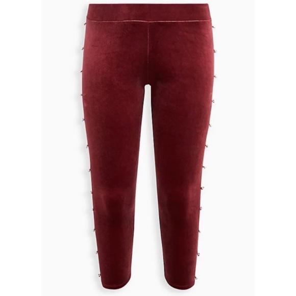 π Purple Velvet With Pearls Platinum Leggings 2 2X 18 20 NWT Torrid New! - Picture 4 of 5